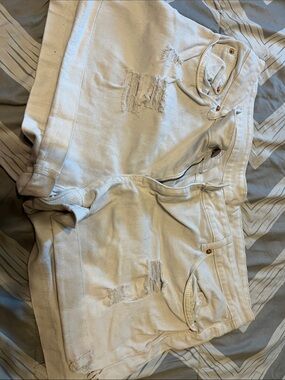 Time and Tru White Distressed Jean Shorts